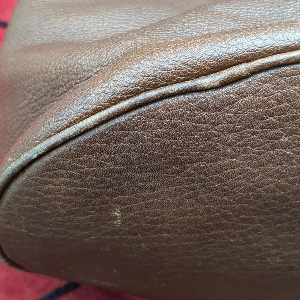 Donna Karen brown leather drawstring purse - Picture 9 of 11